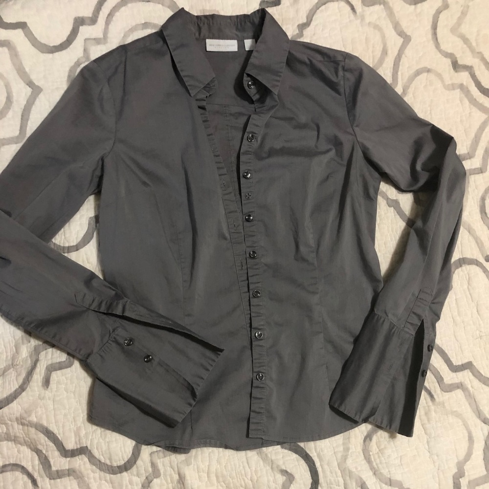 NY & co long-sleeved, collared, button-up shirt.